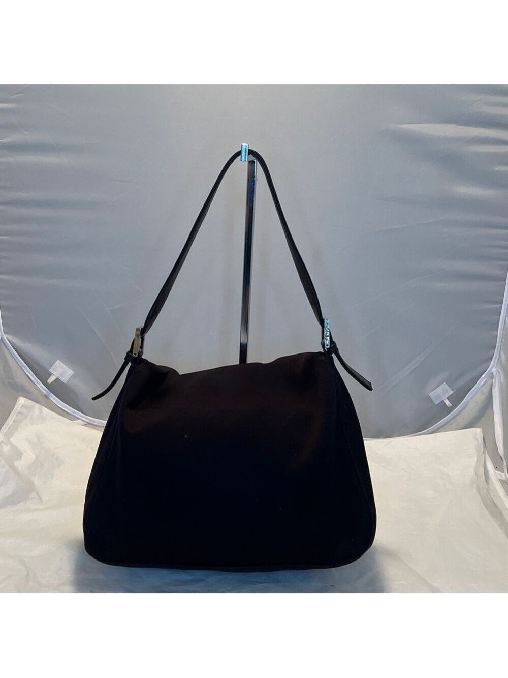 Fendi Black Shoulder Bag with Silver Buckle - Picture 2 of 15